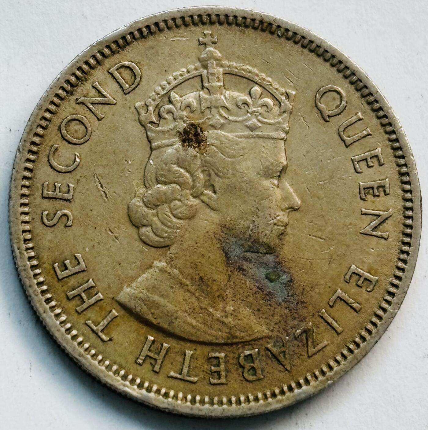 文馨钱币收藏第 282 场，【 长期接收代拍品】，加拿大老铜代用币，银币，德三系列场 少见 H 版1963 年英属香港女王大 5 毫