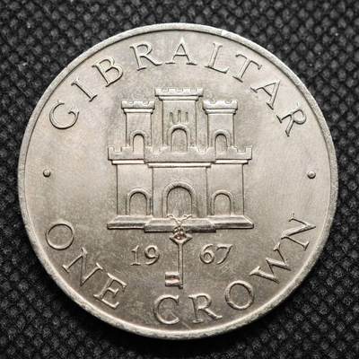 【淘币小摊】限时拍第八百零七拍  克朗币邮币封场  满百包邮可预留两周  周一统一发货  -  直布罗陀1967年克朗