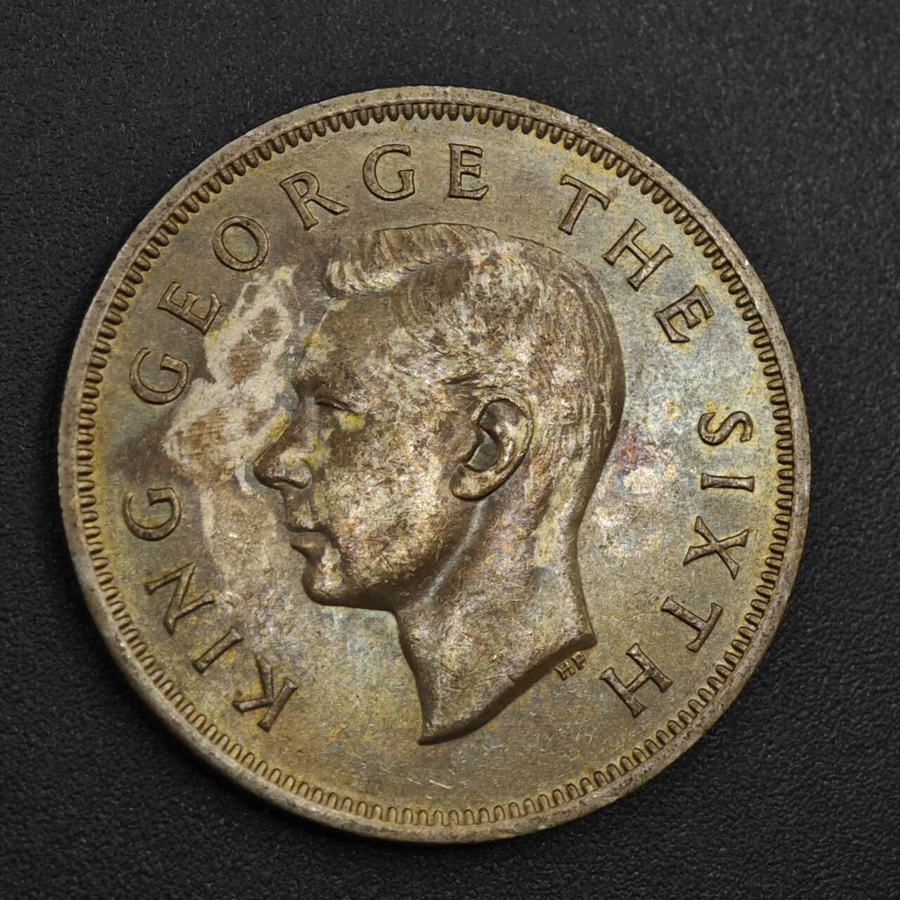 【淘币小摊】实时拍第八百零四拍   散币银币场   满百包邮可预留二周 每周一统一发货   新西兰1950年乔治六世弗洛林镍币