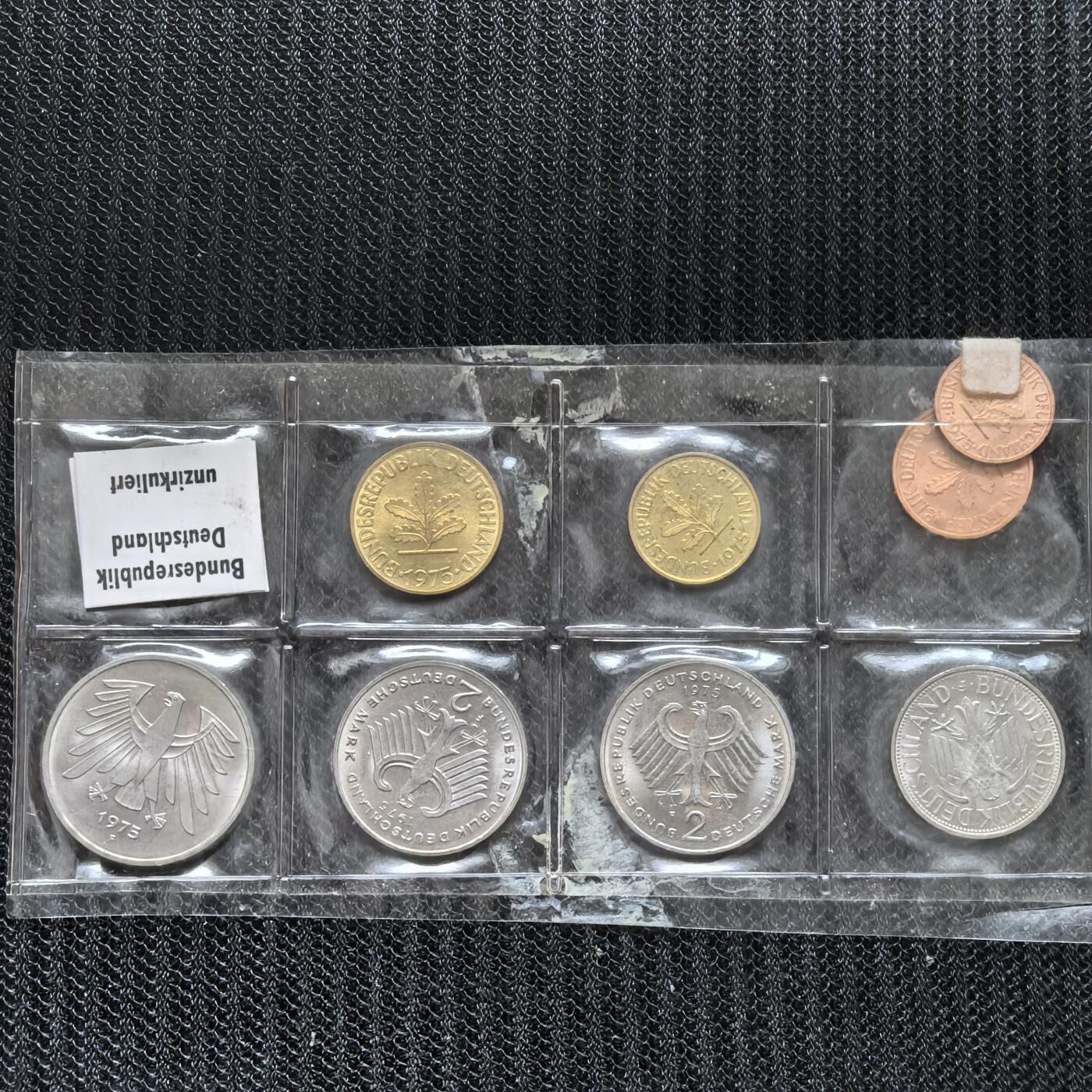 道一币馆币章第一百五十六场 封装 德国1975年清年套币九枚