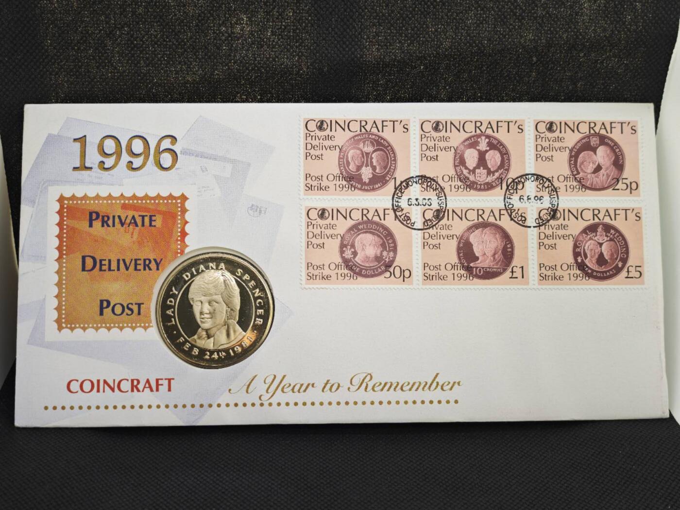 【淘币小摊】限时拍第八百零七拍  克朗币邮币封场  满百包邮可预留两周  周一统一发货   戴安娜王妃1981年大婚纪念章邮币封