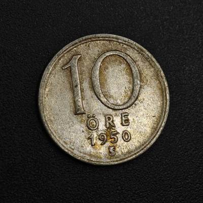 【淘币小摊】实时拍第八百零四拍   散币银币场   满百包邮可预留二周 每周一统一发货   - 瑞典1950年10欧尔银币