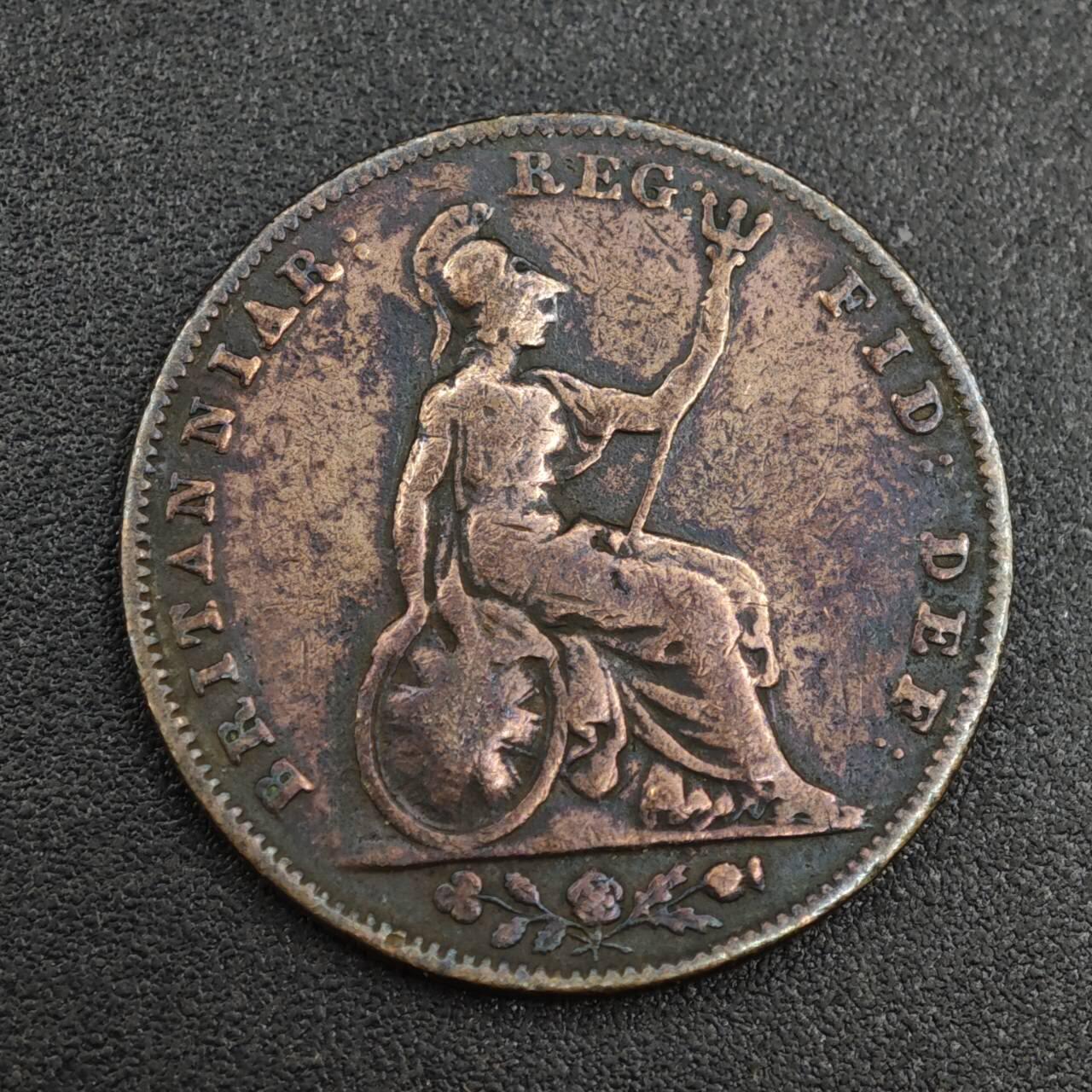 【淘币小摊】实时拍第八百零四拍   散币银币场   满百包邮可预留二周 每周一统一发货   英国1839年维多利亚法新铜币