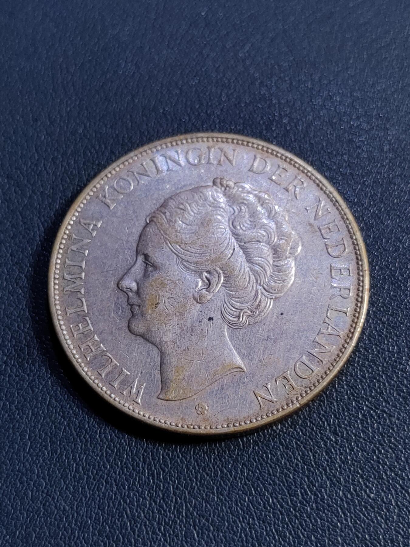 荷兰威廉敏娜1938年2.5盾银币