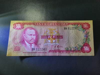 11月29号晚上8点 外国纸币自动截拍第64场 - 牙买加50分 1960年 新品原票