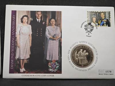 【淘币小摊】限时拍第八百零七拍  克朗币邮币封场  满百包邮可预留两周  周一统一发货  -  库克群岛2007年女王大婚钻禧1元纪念币邮币封