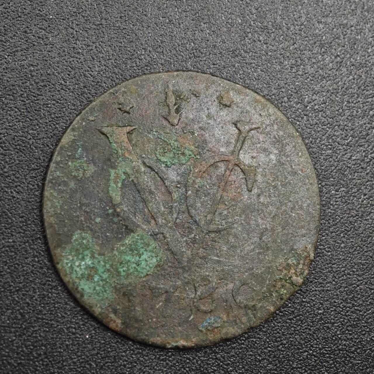 【淘币小摊】实时拍第八百零四拍   散币银币场   满百包邮可预留二周 每周一统一发货   荷属东印度1780年1杜伊特铜币