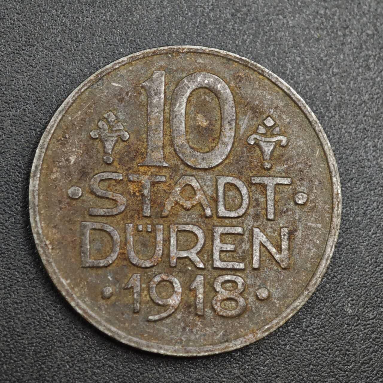 【淘币小摊】实时拍第八百零四拍   散币银币场   满百包邮可预留二周 每周一统一发货   德紧1918年10芬妮钢盔士兵铁币