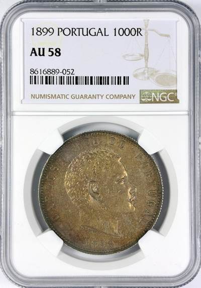 【雨安】【直播拍卖】【世界币章116期-评级币】2025-11-22 周六 19:30 保真 - [评级欧洲] Portugal 葡萄牙 1000瑞斯 1899年 卡洛斯一世  NGC-AU58