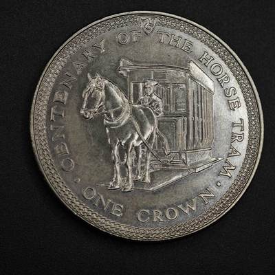 【淘币小摊】限时拍第八百零七拍  克朗币邮币封场  满百包邮可预留两周  周一统一发货  -  马恩岛1976年有轨马车克朗纪念币