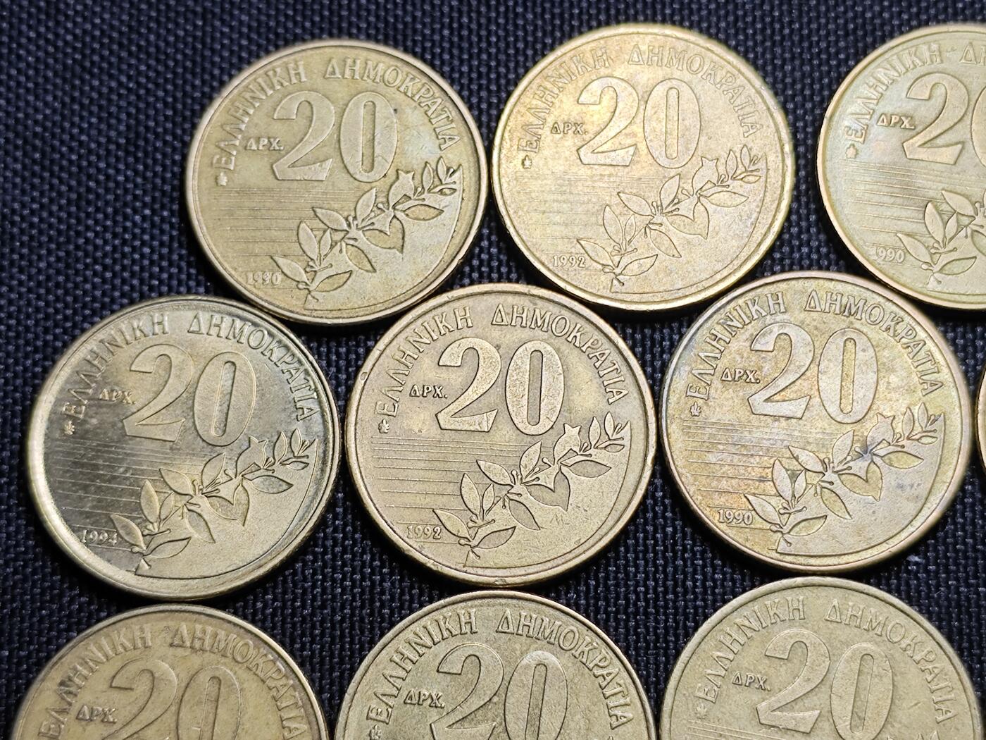 KK钱币收藏小铺 （套币 好品/批量散币 银币）专场  2月预留时间 周末发货  希腊20德拉克马一组铜币19枚