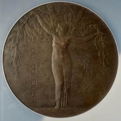 掌中浮雕-藏着的欧洲第043场 - NGC MS62 ：1925年法国米卢斯消防协会百周年纪念章，50mm，雕刻家：达曼 M. DAMMANN  ，Nicolas Maier法国优秀雕刻家作品集#316号；