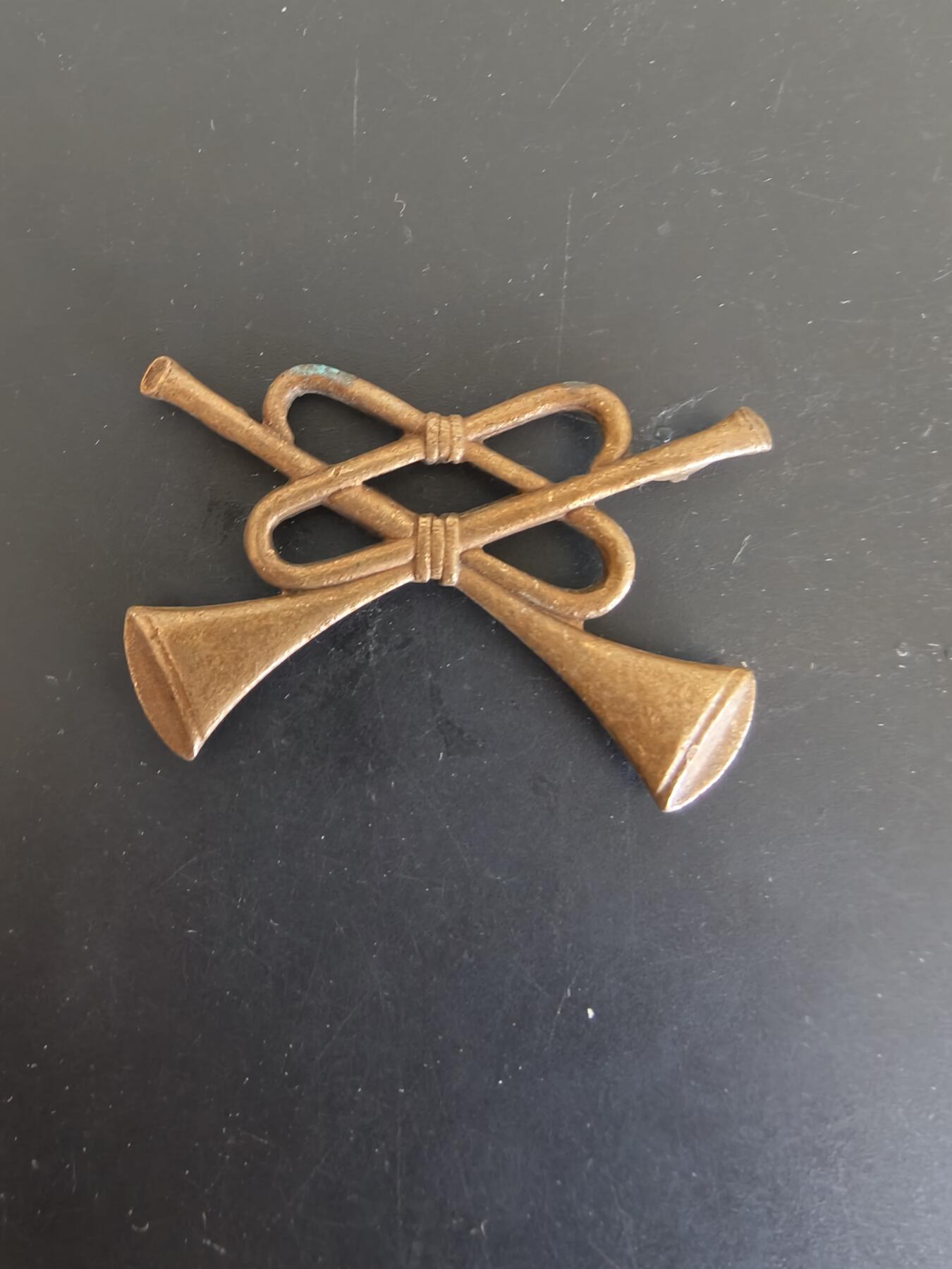 老王徽章第165期 英国骑兵号手证章     一战时期    背杆损坏