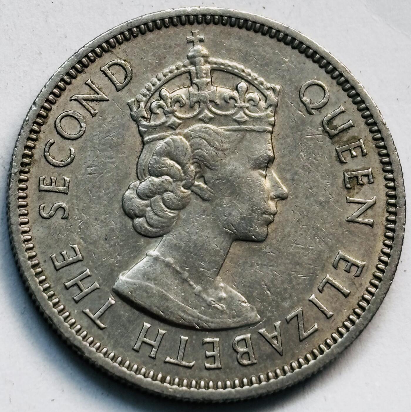 文馨钱币收藏第 282 场，【 长期接收代拍品】，加拿大老铜代用币，银币，德三系列场 1973 年英属香港女王大 5 毫