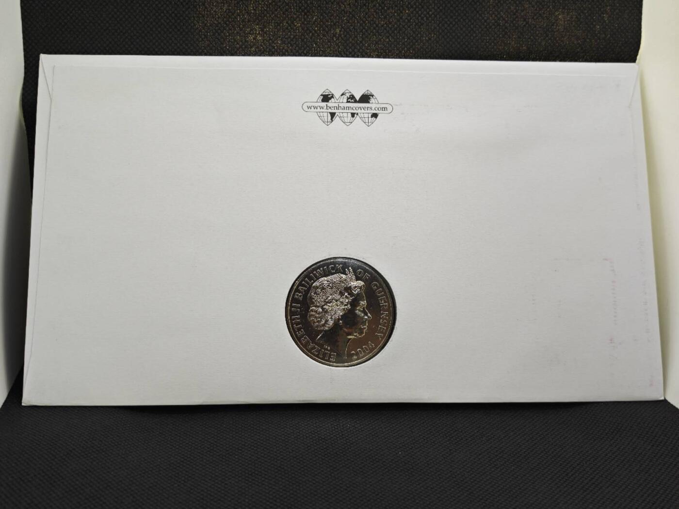 【淘币小摊】限时拍第八百零七拍  克朗币邮币封场  满百包邮可预留两周  周一统一发货   根西岛2004年诺曼底登陆60周年5镑纪念币邮币封