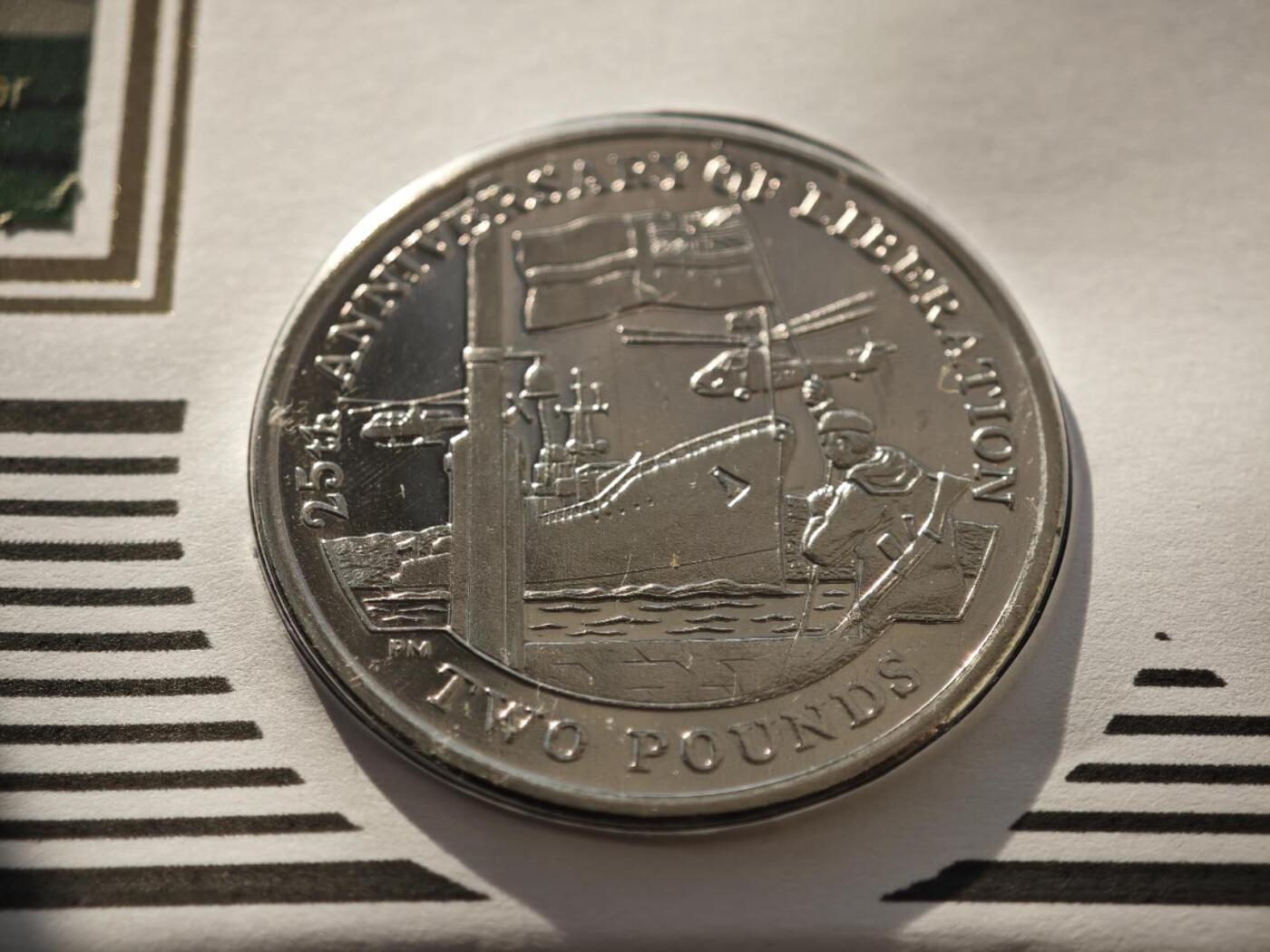 【淘币小摊】限时拍第八百零七拍  克朗币邮币封场  满百包邮可预留两周  周一统一发货   南乔治亚和南桑德威奇2007年解放25周年纪念币邮币封