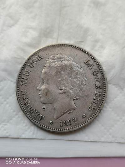 外国银币 - 1892年西班牙小孩大银币