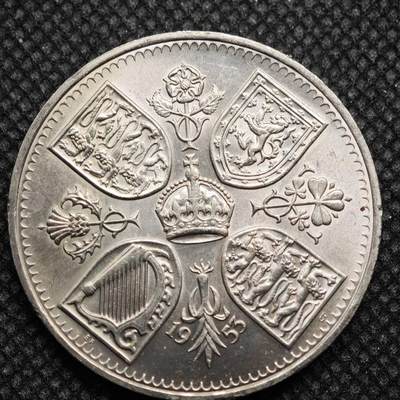 【淘币小摊】限时拍第八百零七拍  克朗币邮币封场  满百包邮可预留两周  周一统一发货  -   英国1953年女王加冕5先令纪念币