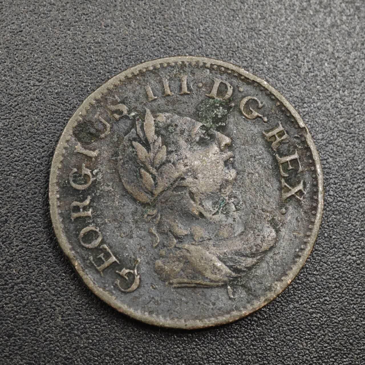 【淘币小摊】实时拍第八百零四拍   散币银币场   满百包邮可预留二周 每周一统一发货   爱尔兰1806年乔治三世法新铜币