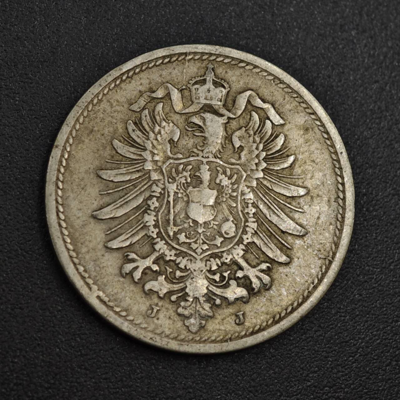 【淘币小摊】实时拍第八百零四拍   散币银币场   满百包邮可预留二周 每周一统一发货   德国1875年短翅10芬妮镍币