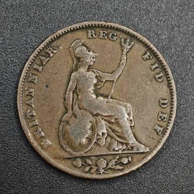 【淘币小摊】实时拍第八百零四拍   散币银币场   满百包邮可预留二周 每周一统一发货   - 英国1843年维多利亚法新铜币