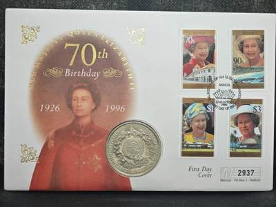 【淘币小摊】限时拍第八百零七拍  克朗币邮币封场  满百包邮可预留两周  周一统一发货  -  萨摩亚1992年女王登基50周年1塔拉纪念币邮币封