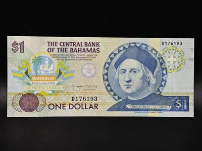 【淘币小摊】限时拍第八百零五拍  纸币场  满百包邮可预留两周  周一统一发货  - 巴哈马1元纸币