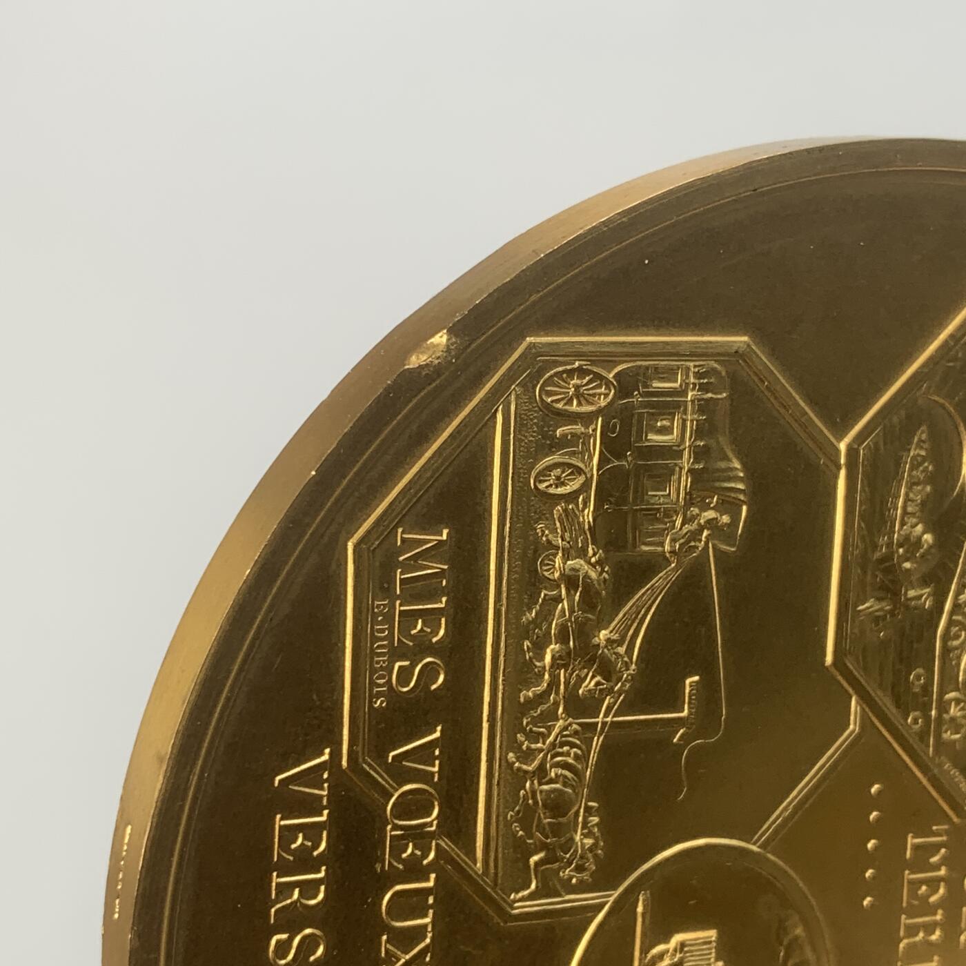 掌中浮雕-藏着的欧洲第043场 1967年法国巴黎百年交通纪念大铜章 ， 100mm ，397g