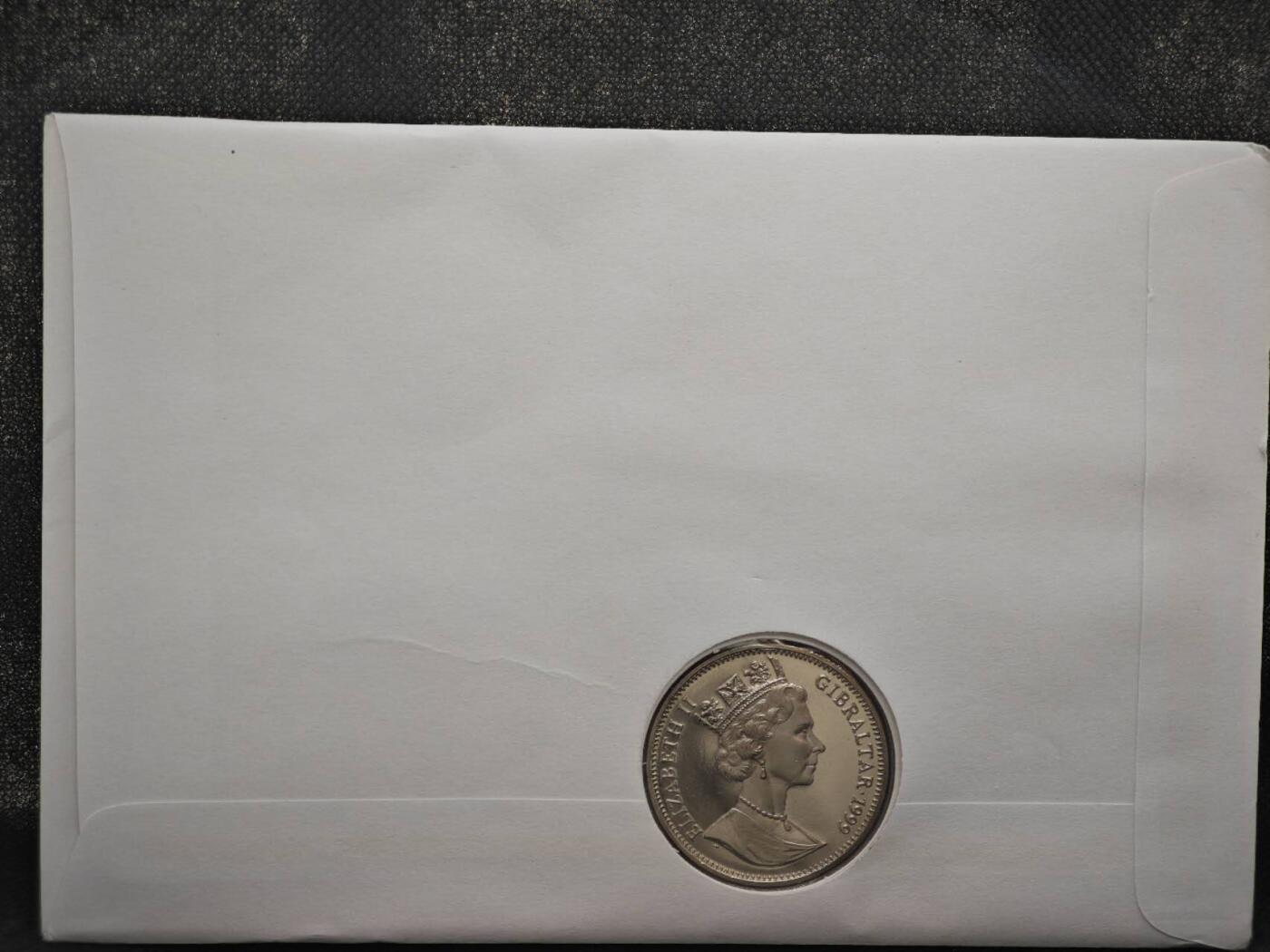 【淘币小摊】限时拍第八百零七拍  克朗币邮币封场  满百包邮可预留两周  周一统一发货   直布罗陀1999年女王母亲生平克朗纪念币邮币封