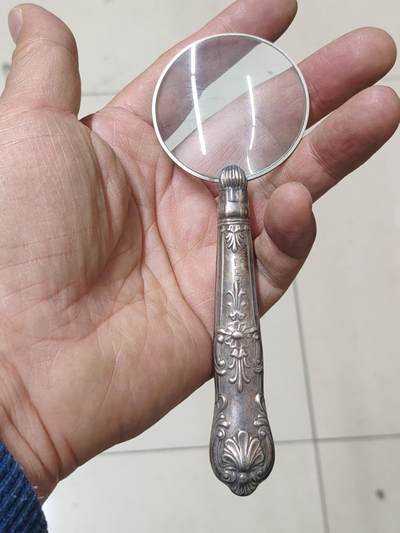 老银件 - 英国银制把手放大镜一把
