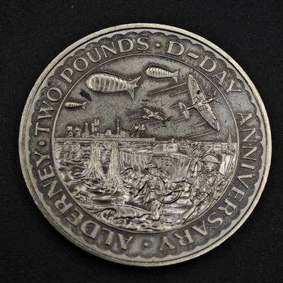 【淘币小摊】限时拍第八百零七拍  克朗币邮币封场  满百包邮可预留两周  周一统一发货  -  奥尔德尼1994年诺曼底登陆50周年2镑纪念币