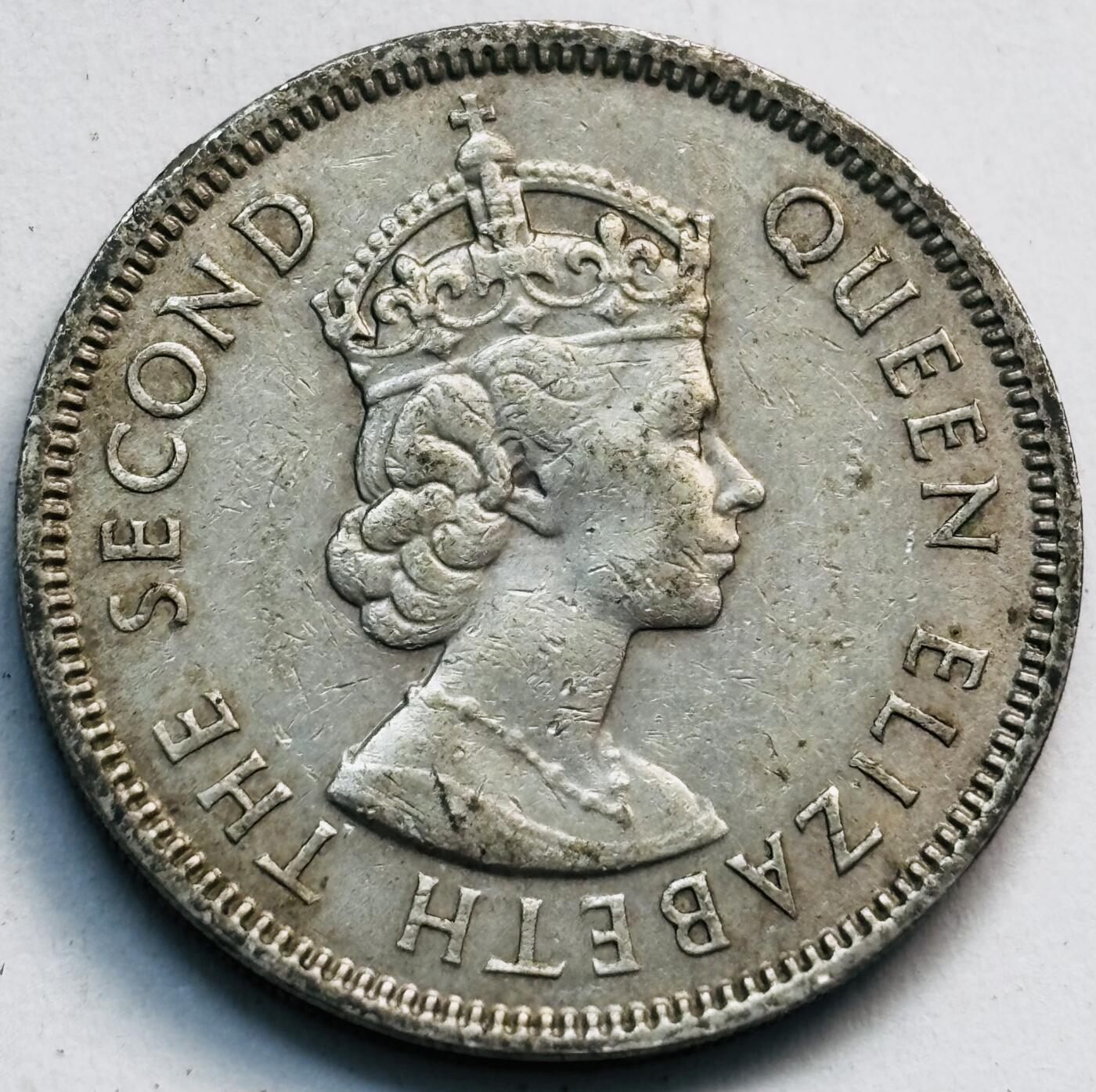 文馨钱币收藏第 282 场，【 长期接收代拍品】，加拿大老铜代用币，银币，德三系列场 少见 H 版1968 年英属香港女王大 5 毫