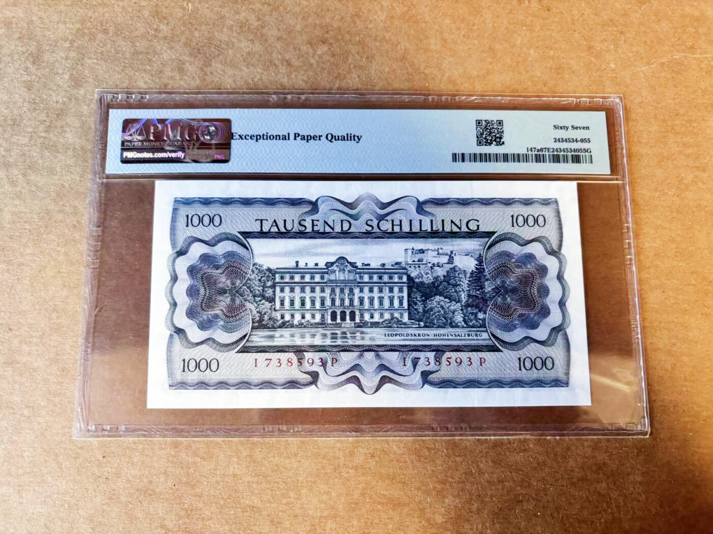 【Blue Auction】世界纸币精拍第754期——18级TOP拍卖/信誉/品质/专业/高效💫 奥地利 1966年1000先令PMG67EPQ 苏特纳
