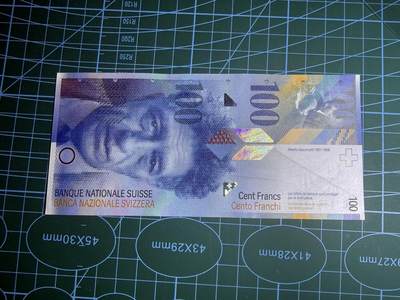 【炜奕收藏】，第五十一期 - 2010年瑞士100瑞朗，UNC品相，号码无47豹子号