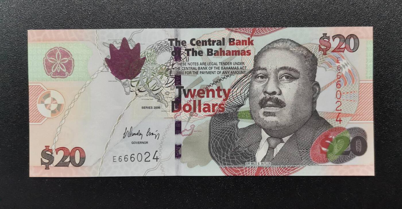 《艾美收藏》第221期-11.23周日黄金场精品荟萃 巴哈马2006年20元UNC 少见品种 Pick#74
