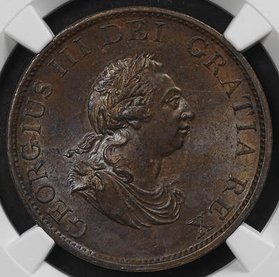 修遠堂世界钱币第九十四期 - NGC MS63BN 1799年英国1/2便士铜币 SOHO厂
