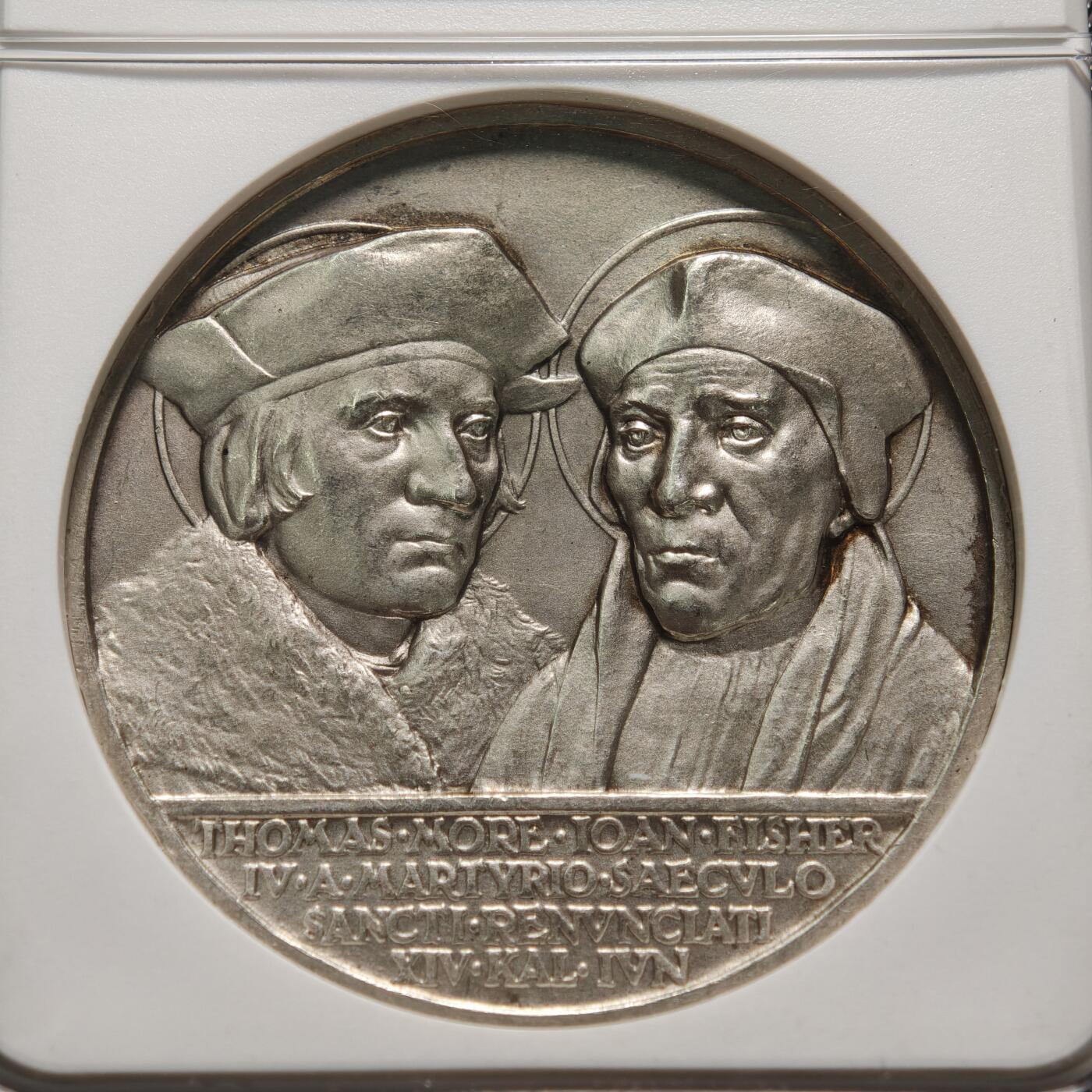 【德藏】世界币章拍卖第154期（拍品征集中~欢迎藏友联系） 1925年 梵蒂冈教皇庇护十一世高浮雕银章 NGC MS63 磨砂质感 高浮雕设计