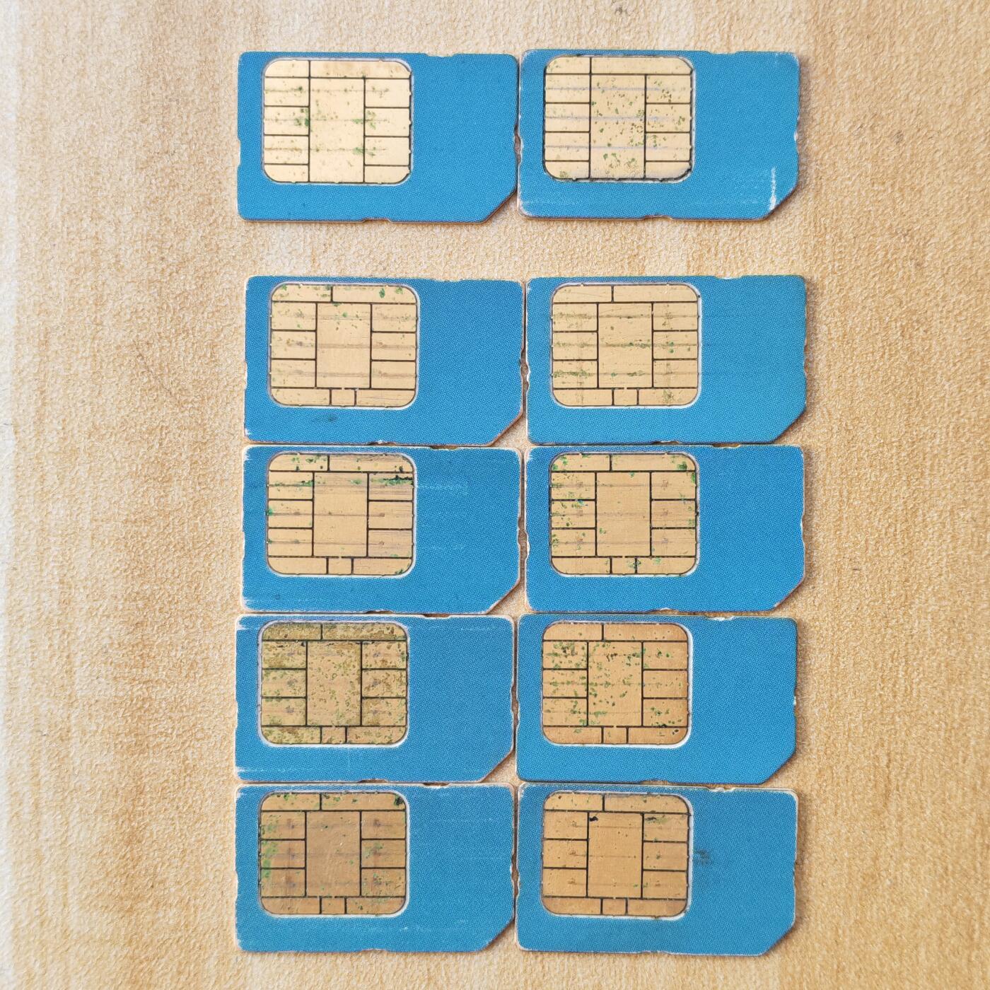 （手机SIM卡 IC卡）第10期2025年11月23日晚21：10时延时截拍 福建手机SIM卡 芯片95年 2种不同