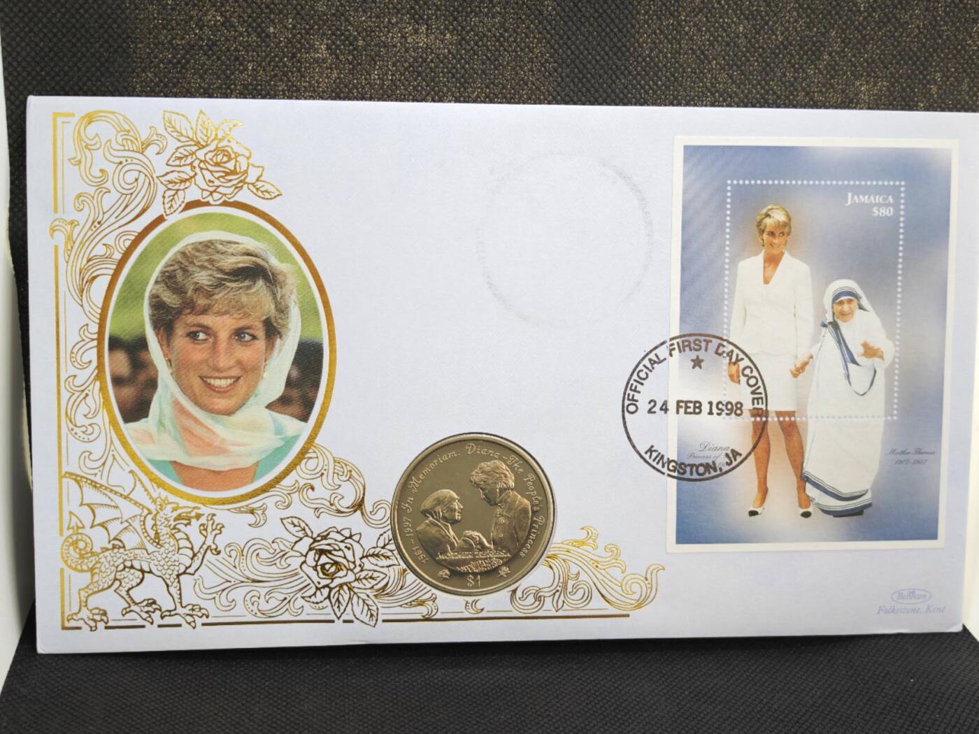 【淘币小摊】限时拍第八百零七拍  克朗币邮币封场  满百包邮可预留两周  周一统一发货   利比里亚1997年戴安娜王妃1元纪念币邮币封