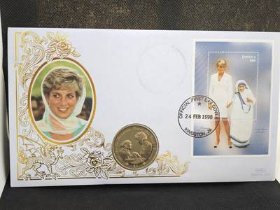 【淘币小摊】限时拍第八百零七拍  克朗币邮币封场  满百包邮可预留两周  周一统一发货  -  利比里亚1997年戴安娜王妃1元纪念币邮币封