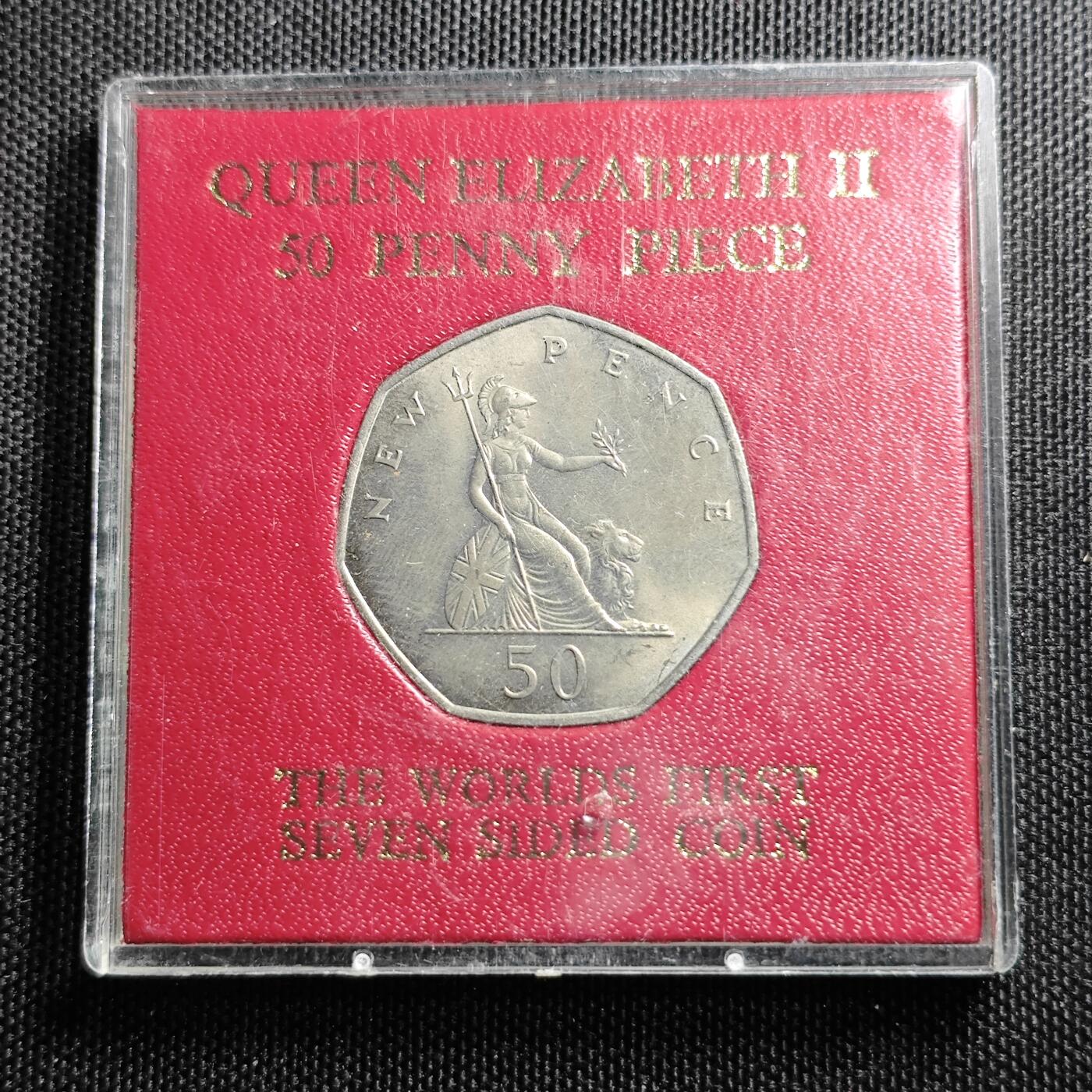 KK钱币收藏小铺 （套币 好品/批量散币 银币）专场  2月预留时间 周末发货  1969英国50便士 大便士 好品 带盒