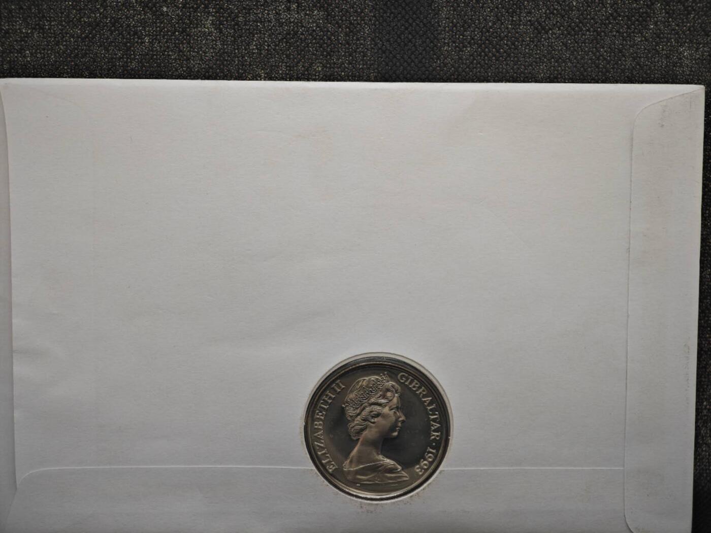 【淘币小摊】限时拍第八百零七拍  克朗币邮币封场  满百包邮可预留两周  周一统一发货    直布罗陀1993年君主系列乔治六世克朗纪念币邮币封