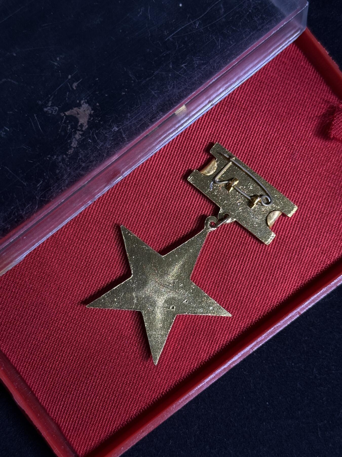 戎马世界章牌大赏第108期 越南英雄母亲勋章 母亲金星章 第一版带原盒 铝制，1994年9月10日设立，英雄越南母亲是越南国家授予或追授的荣誉称号，表彰那些为民族解放事业、保卫祖国和履行国际义务做出贡献和牺牲的越南妇女。因为她们的丈夫或者孩子都是战争伤残人员和烈士。