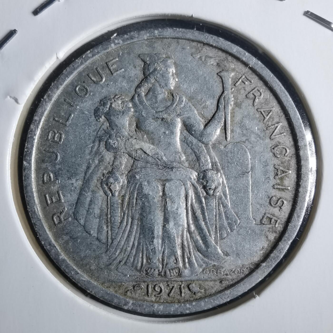 沼泽如烟--第912场 法属新喀里多尼亚1971年2法郎