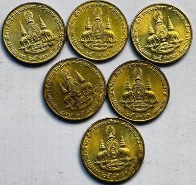 文馨钱币收藏第 282 场，【 长期接收代拍品】，加拿大老铜代用币，银币，德三系列场 - 原铜光泰国纪念币 6 枚