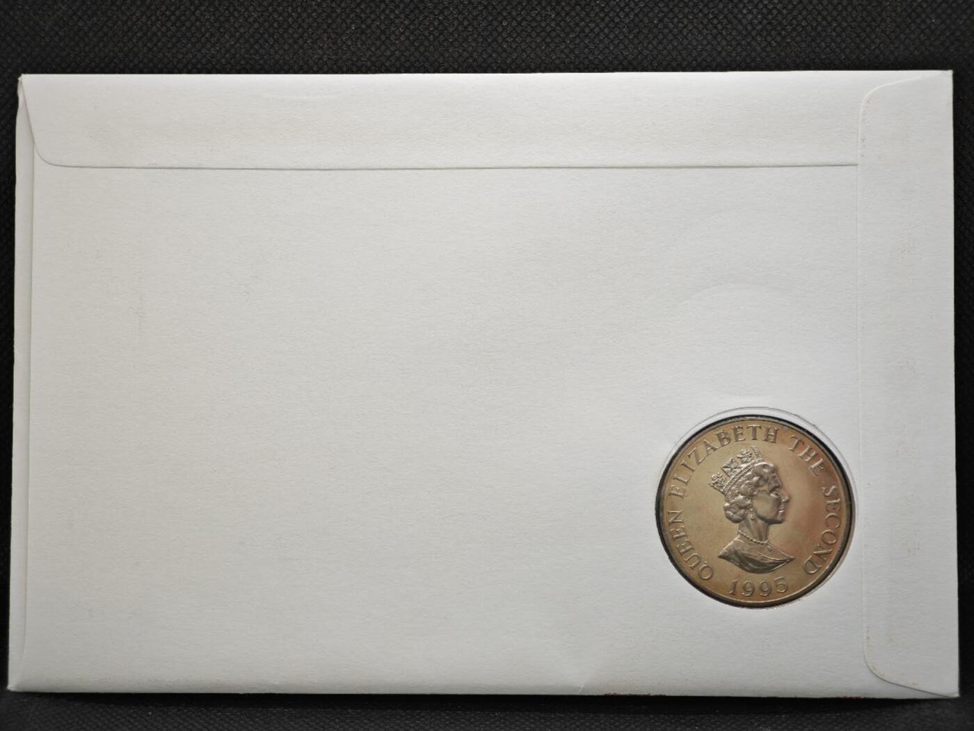 【淘币小摊】限时拍第八百零七拍  克朗币邮币封场  满百包邮可预留两周  周一统一发货    泽西岛1995年二战胜利50周年2镑纪念币邮币封