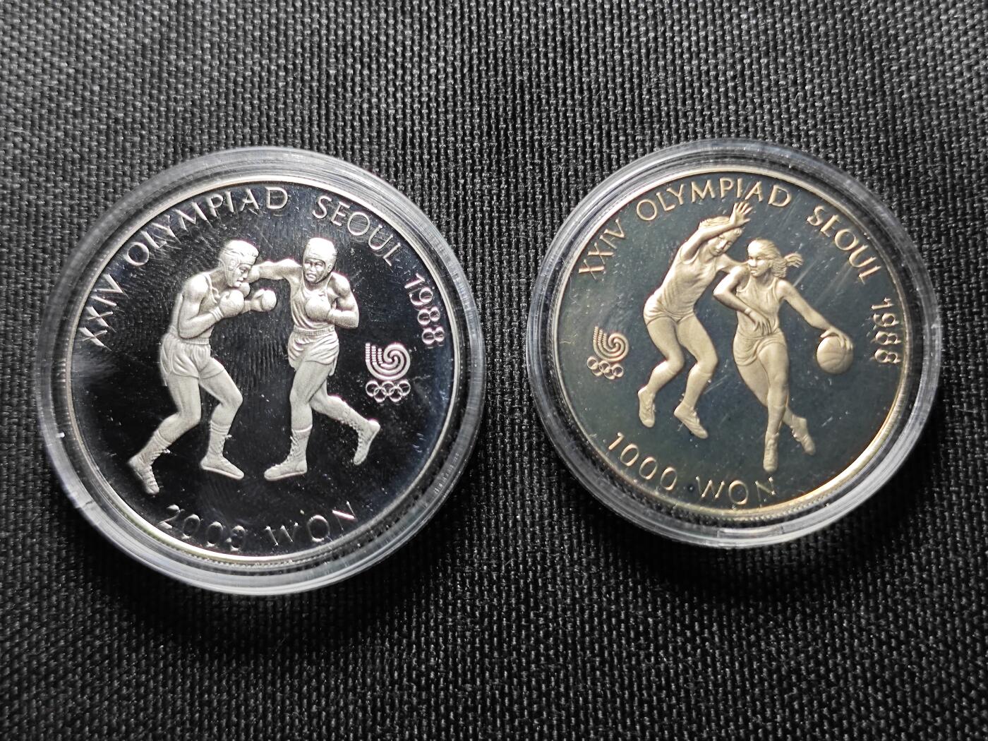 KK钱币收藏小铺 （套币 好品/批量散币 银币）专场  2月预留时间 周末发货  韩国奥运精制纪念币套币2枚套