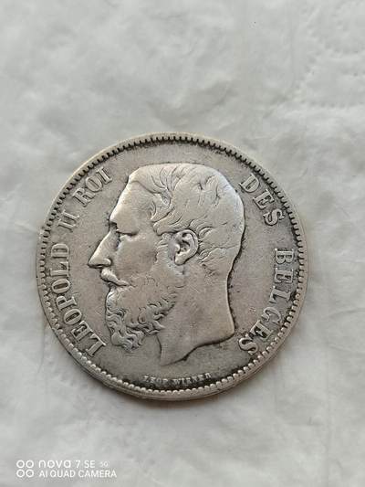 外国银币 - 1867年比利时5法郎大银币