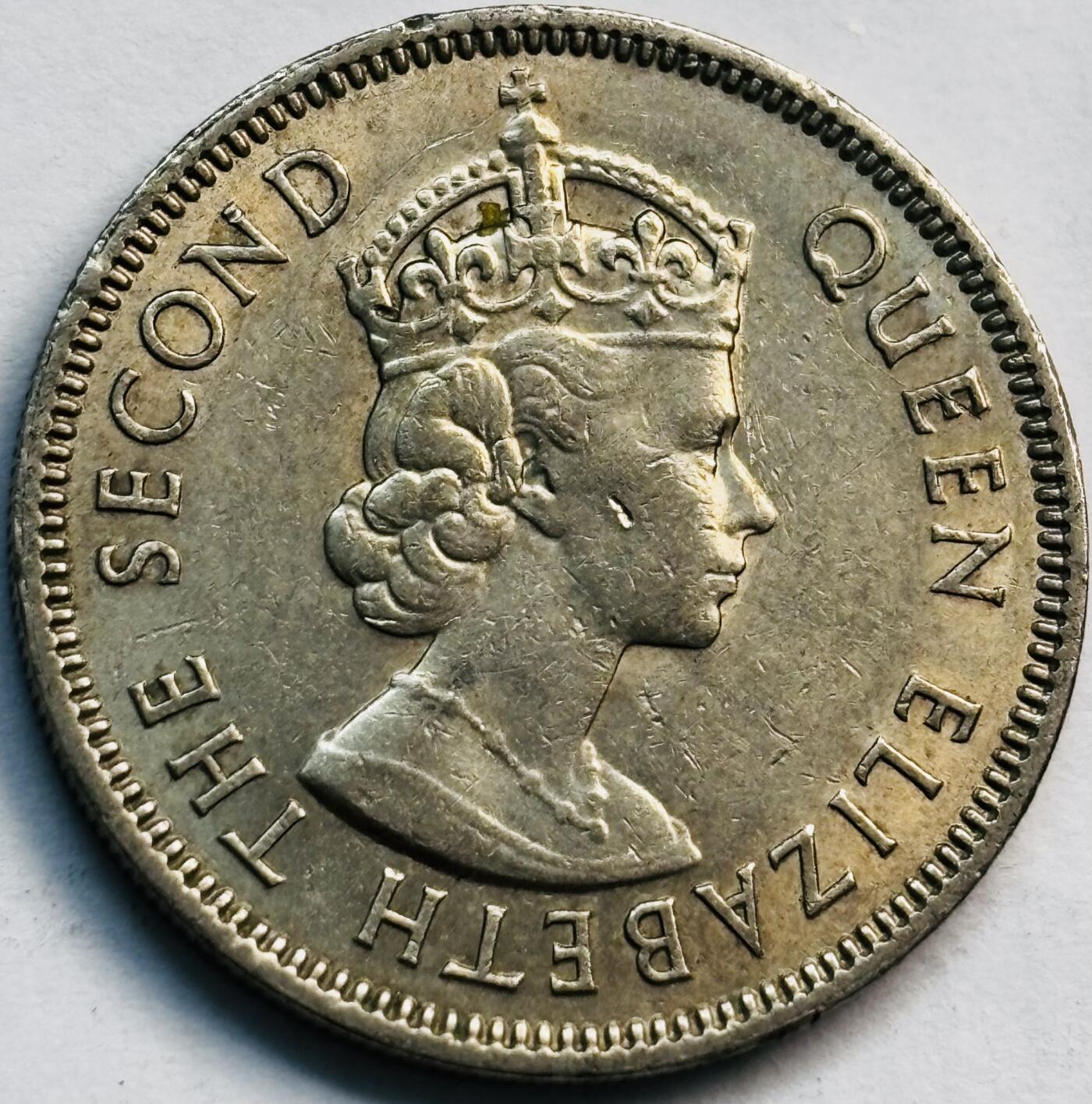 文馨钱币收藏第 282 场，【 长期接收代拍品】，加拿大老铜代用币，银币，德三系列场 1973 年英属香港女王大 5 毫