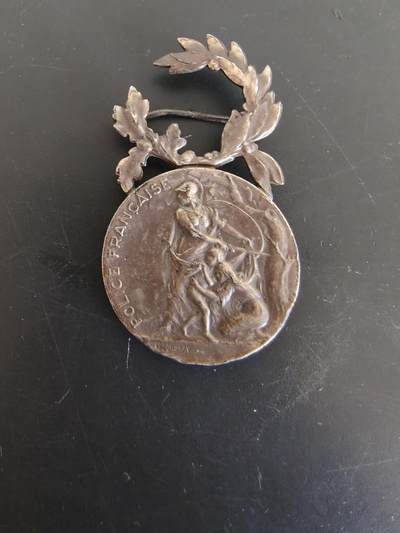 老王徽章第165期 -  法国银级内务部服役奖章    925银    12.4g     无绶带